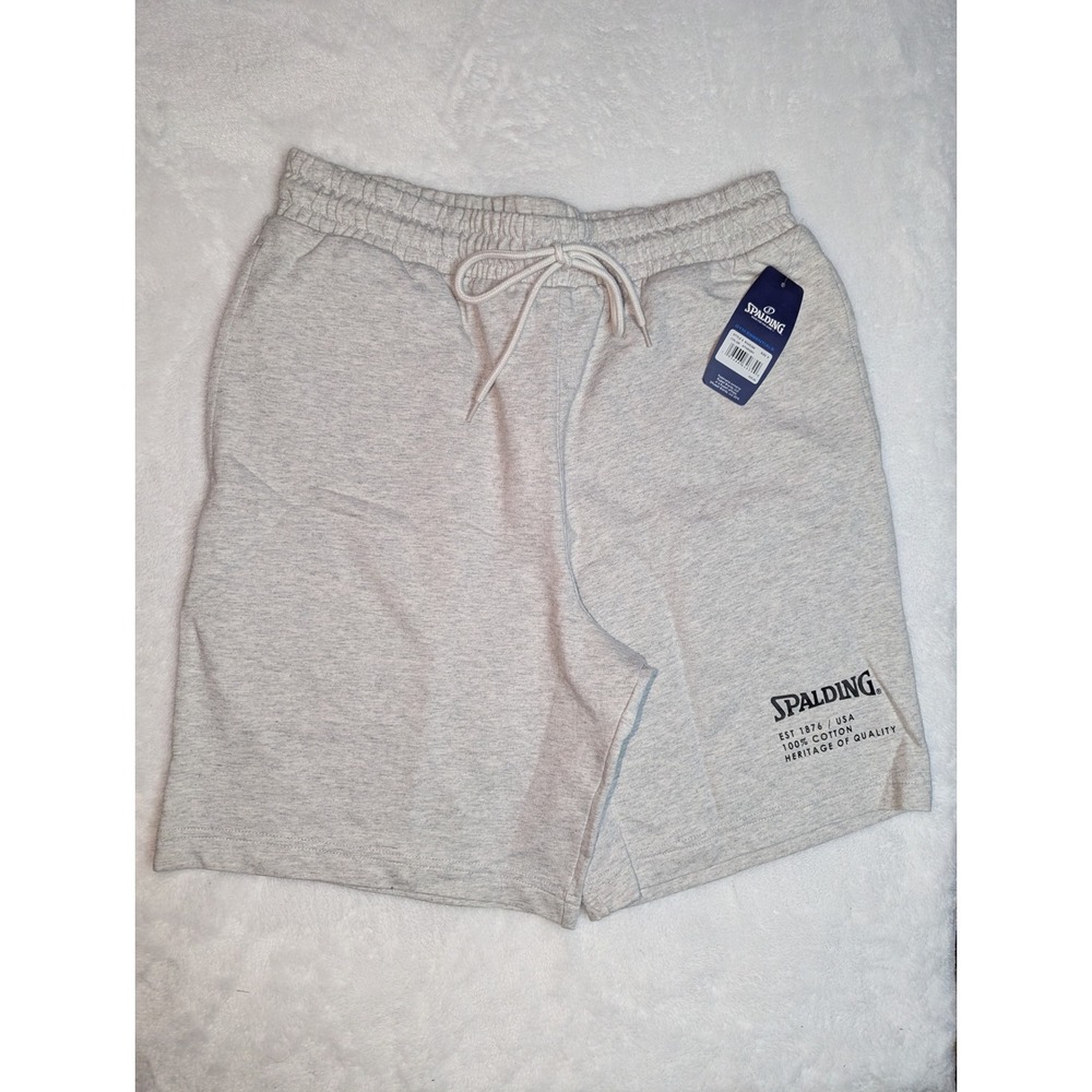 Spalding Mens Gym Essentials Cotton‎ Shorts Heather Grey RH4S296 Size S NWT - Picture 4 of 7